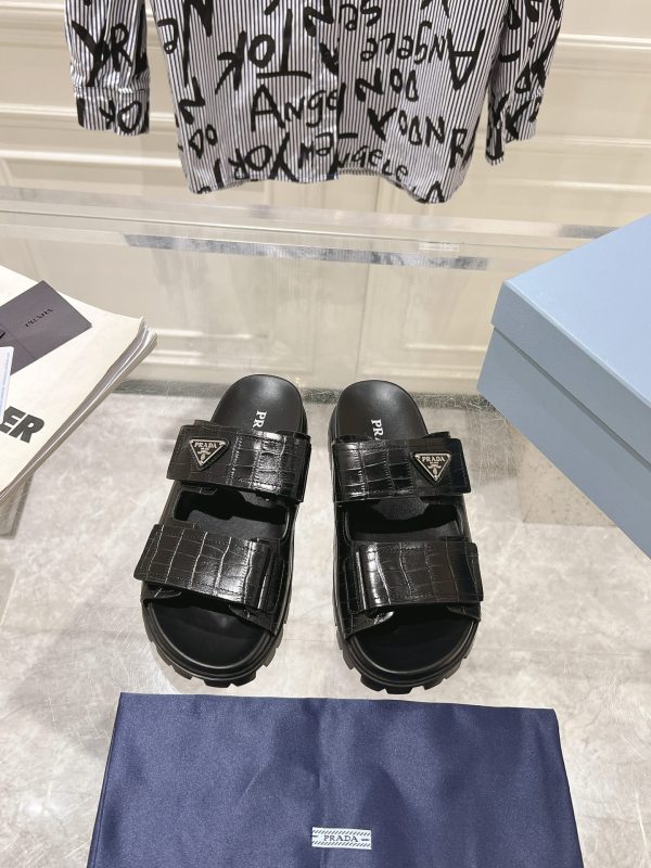 Prada Spring/Summer 2024 New Sandals Double-breasted/Velcro slippers for couples A