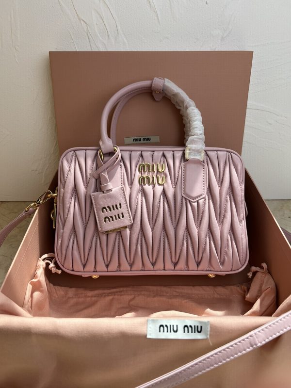 MiuMiu new too pretty bowling handbag rose 5BB124