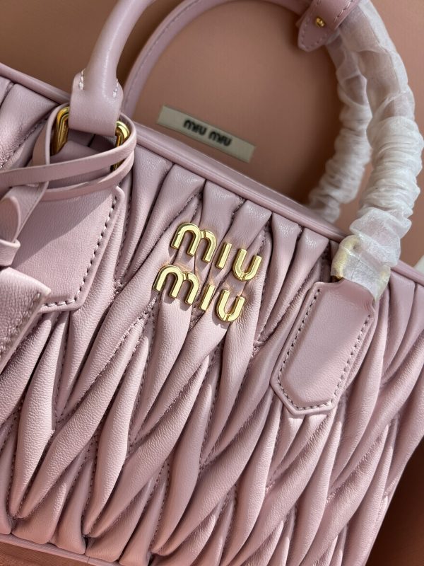 MiuMiu new too pretty bowling handbag rose 5BB124 - Image 4