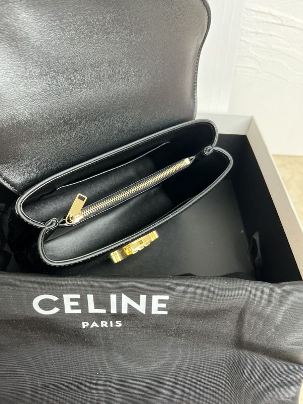 Celine Arc de Triomphe Kelly handbag 118113 patent leather black - Image 5
