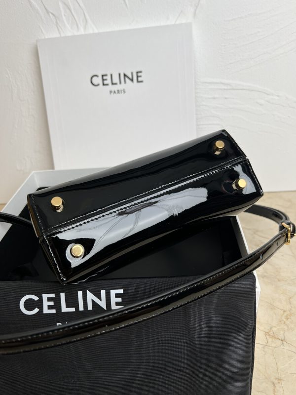 Celine Arc de Triomphe Kelly handbag 118113 patent leather black - Image 6