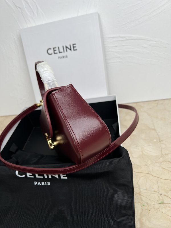 Celine EEN LOLA shiny calf leather handbag red - Image 4
