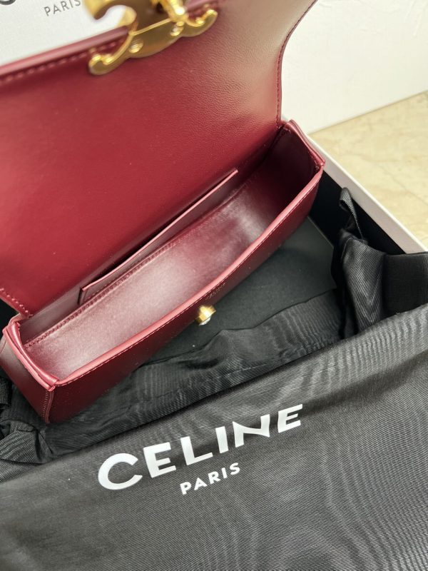 Celine EEN LOLA shiny calf leather handbag red - Image 8