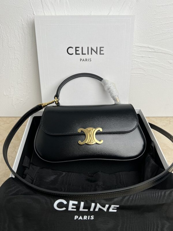 Celine EEN LOLA shiny calf leather handbag black