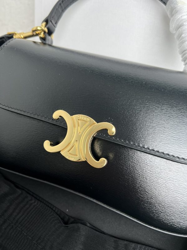 Celine EEN LOLA shiny calf leather handbag black - Image 4