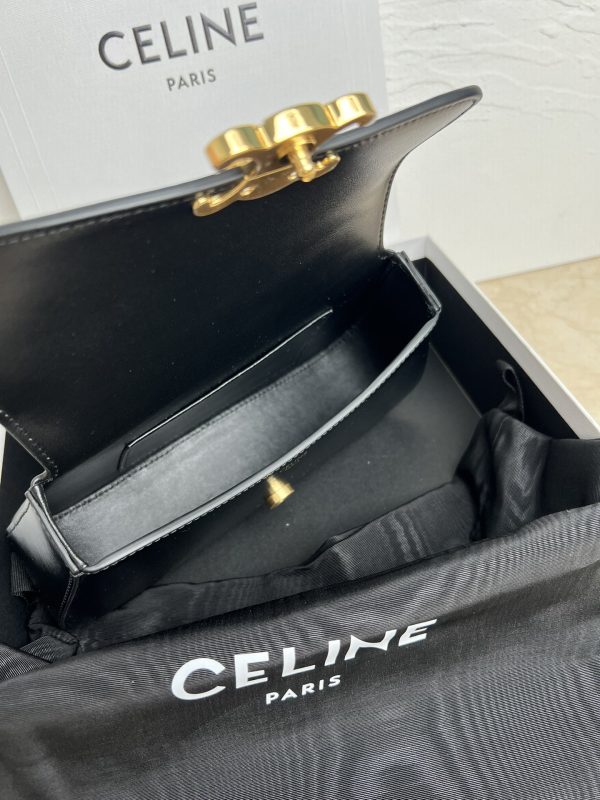 Celine EEN LOLA shiny calf leather handbag black - Image 8