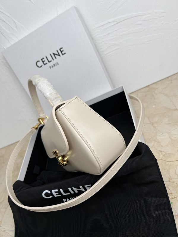 Celine EEN LOLA shiny calf leather handbag white - Image 3