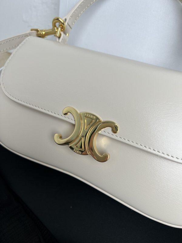 Celine EEN LOLA shiny calf leather handbag white - Image 4