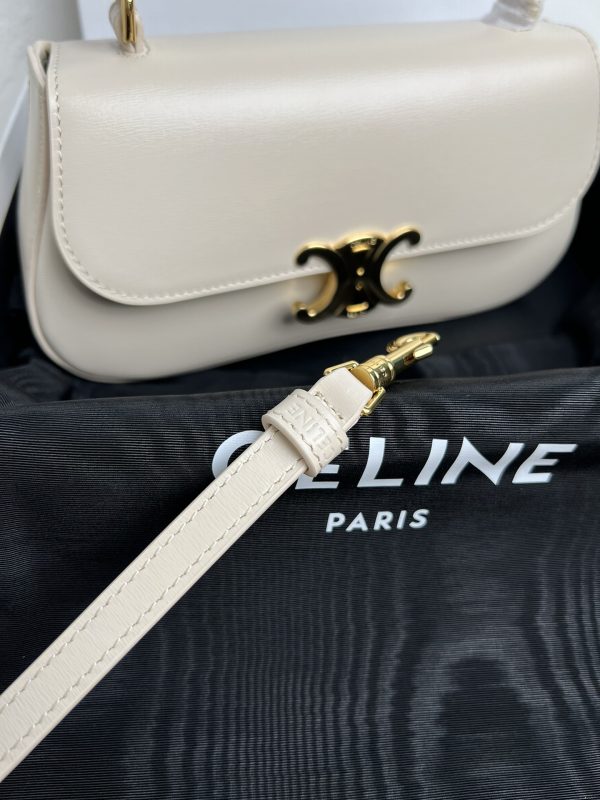 Celine EEN LOLA shiny calf leather handbag white - Image 5