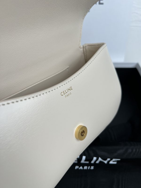 Celine EEN LOLA shiny calf leather handbag white - Image 7
