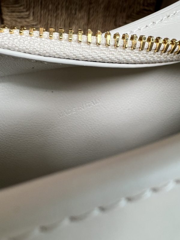 CELINE 2024 New TILLY Medium Shiny Calfskin Handbag white - Image 7