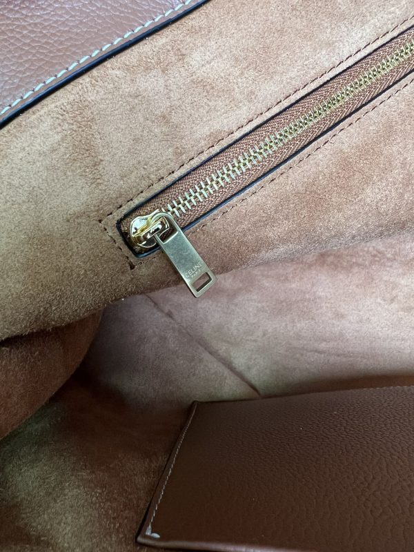 CELINE New Product Launch CABAS ANAIS Grained Cow Leather Handbag yellow-brown - Image 7