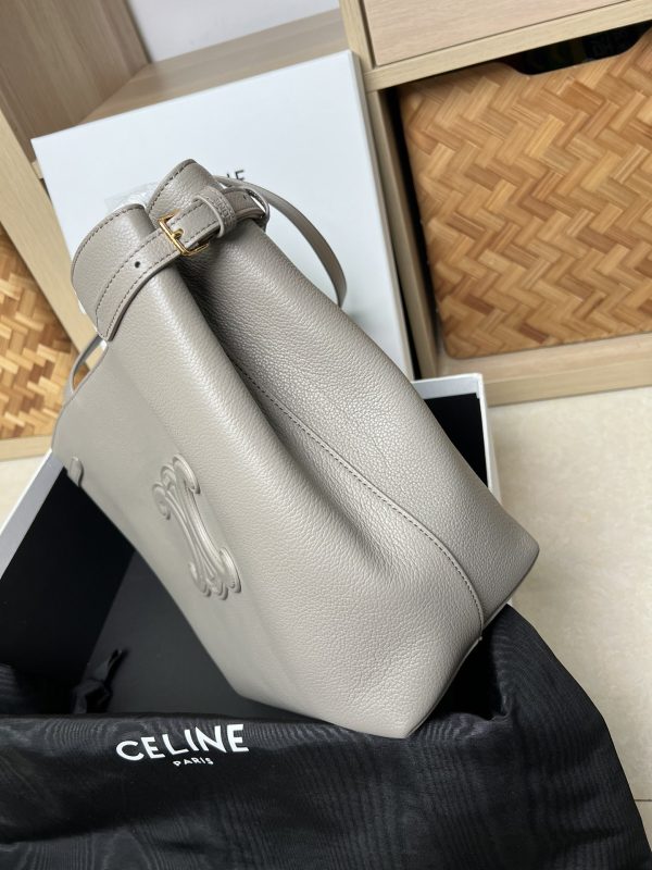 CELINE New Product Launch CABAS ANAIS Grained Cow Leather Handbag Yellowish brown - Image 3