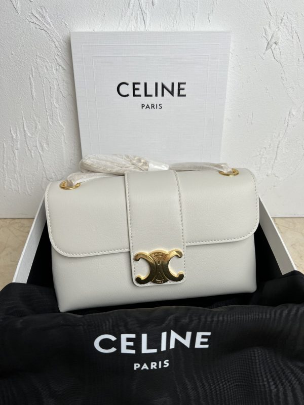 Celine TEEN VICTOIRE SMALL BAG IN SOFT CALFSKIN white