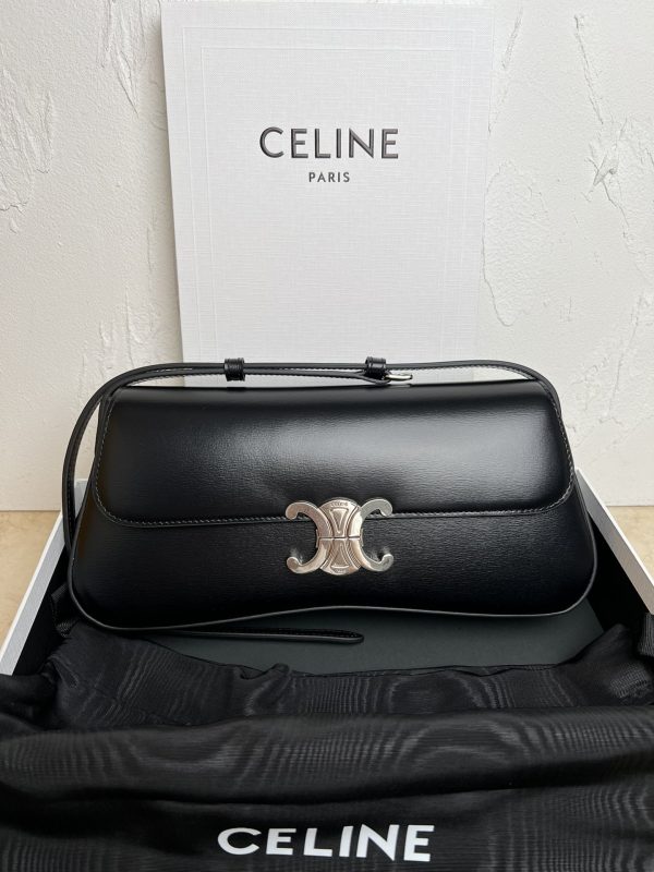 CELINE LOLA Medium Shiny Calfskin Bag black