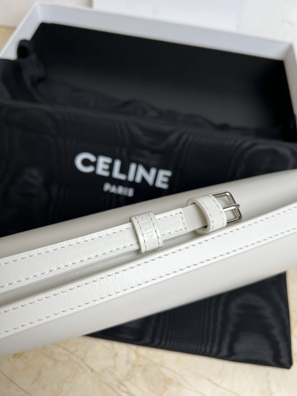 CELINE LOLA Medium Shiny Calfskin Handbag white - Image 5