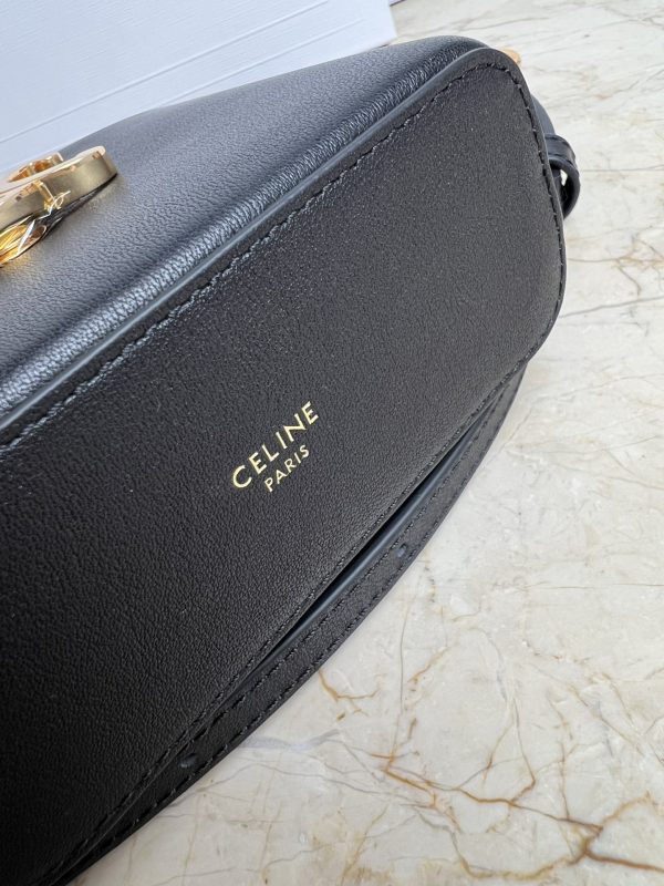CELIN_E TRIOMPHE MINI BUCKET BAG IN LEATHER BLACK - Image 8