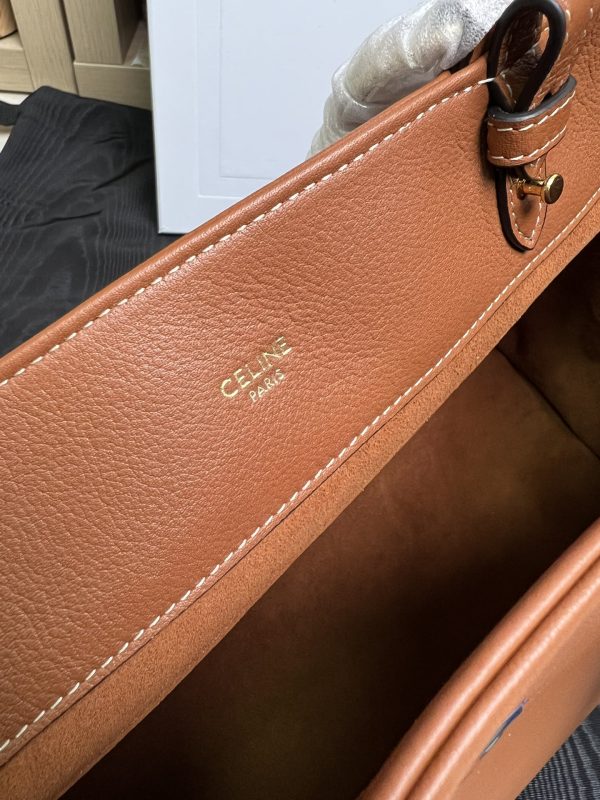 Celine cowhide suede lining gold finish handbag shoulder and crossbody - Image 6