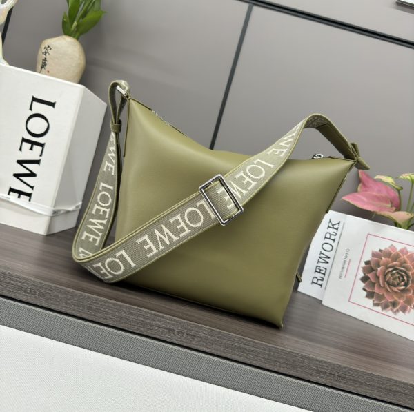Loewe's new small cubi bag in soft and smooth calfskin and jacquard