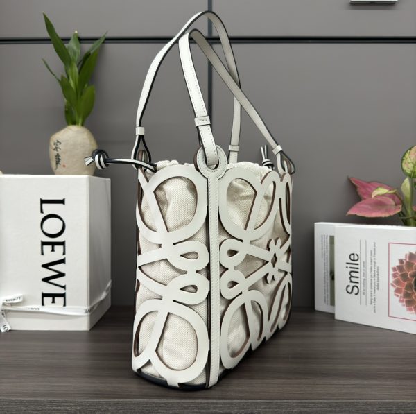 Loewe's new small hollow cowhide leather Anagram Tote handbag A - Image 3