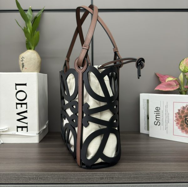 Loewe’s new small hollow cowhide leather Anagram Tote handbag C - Image 3