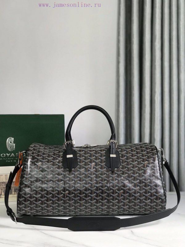 ? The Boston45 travel bag is made of Goyardine cotton linen canvas and Servon calf leather, la8rmhgp