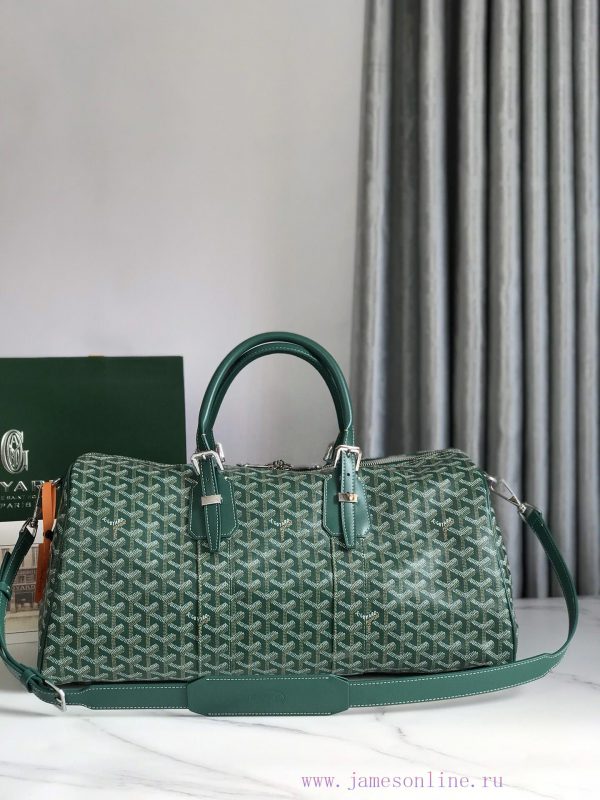 ? The Boston45 travel bag is made of Goyardine cotton linen canvas and Servon calf leather, vg9hw1lt