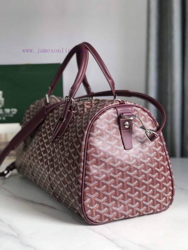 ? The Boston45 travel bag is made of Goyardine cotton linen canvas and Servon calf leather, q84mxi8x - Image 3