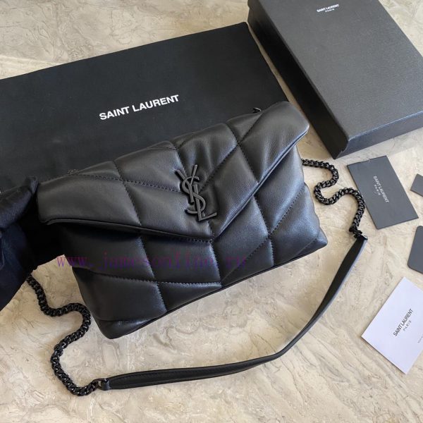 Saint Laurent YSL LOULOU PUFFER Mini Bag Double Foldable Single Shoulder Quilted Sheepskin B evofk2nh