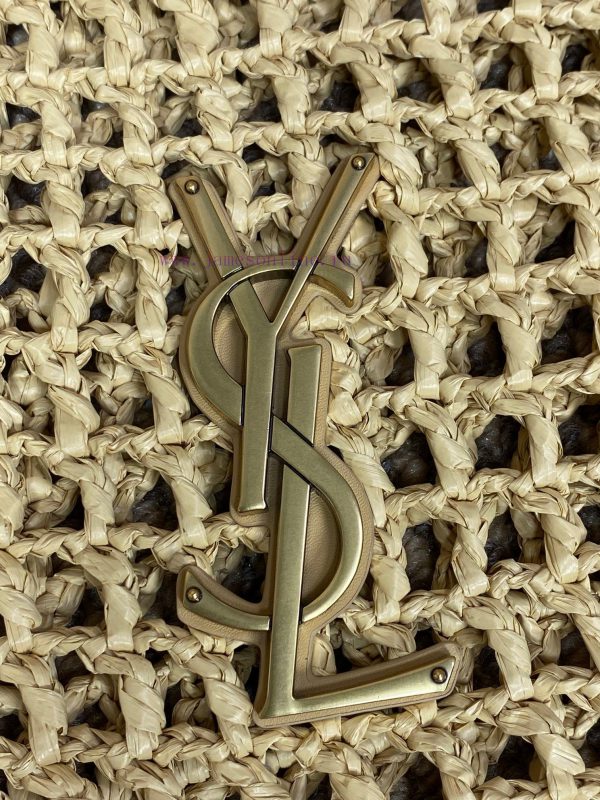 2024 YSL Early Spring New Lafite Grass Weaved Shoulder Backpack The newly launched Oxalis sh fc8wl2sx - Image 6