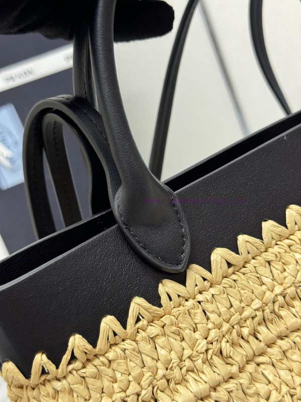 The new grass woven tote bag 1bg501, a small woven fabric tote bag with soft material, is a fuu5hgzj - Image 9
