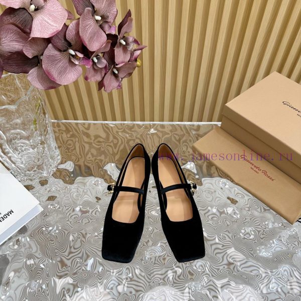Gianvit Ross 2024 Early Spring Synchronized New Mary Jane Velvet Single Shoe is a delicate ybcy9ab25 - Image 3