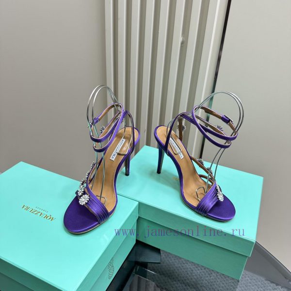 The mostAQUAZURA Big Pineapple Water Diamond Decorative High Heels2024 Summer Water Diamond 1qn1034z - Image 4