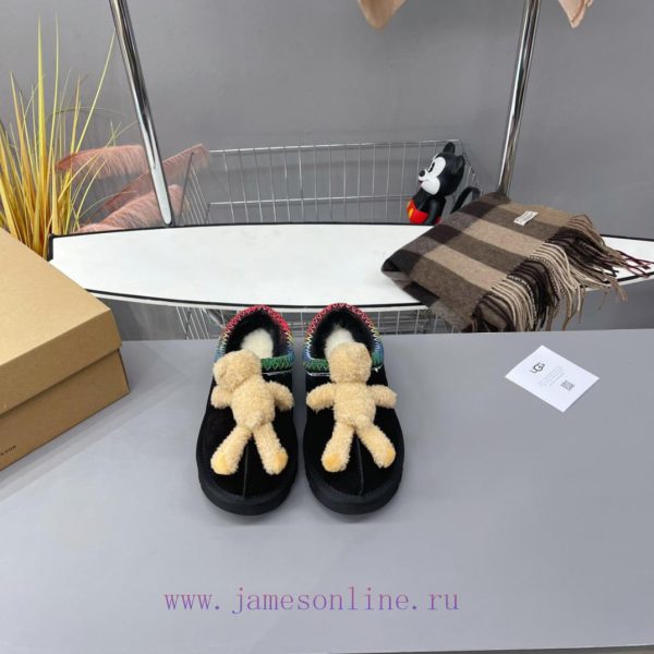 UGG cotton slippers bear snow boots with playful and cute versatile designs, UGG flat bottom8a7i2dw6