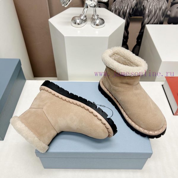 Top tierPrada 23vs Autumn/Winter Latest Explosive SeriesRound headed triangular snow bootsNu8veksxz2 - Image 8