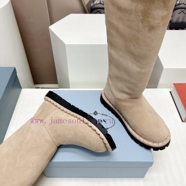 Top tierPrada 23vs Autumn/Winter Latest Explosive SeriesRound headed triangular snow bootsNufx9xlj8p - Image 8