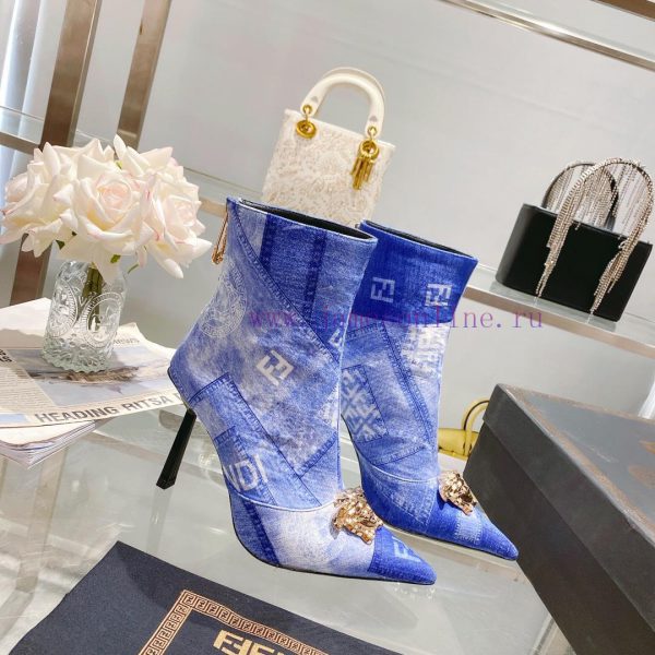 Fendi&Versace Joint Collection Fendi&Versace Short Boots??? Show style Fendi Dumesa Head&Heekp04j2l7 - Image 4