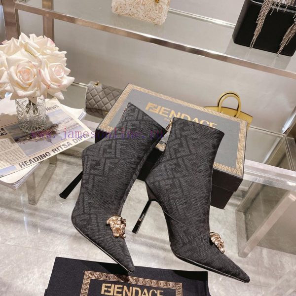 Fendi&Versace Joint CollectionShort boots??? Show style Fendi Dumesa Head&Heel High Heels___1b6ypnoh - Image 5