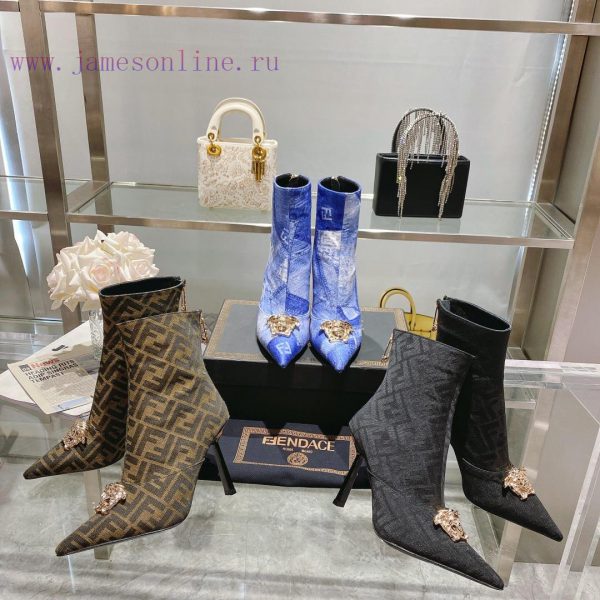 Fendi&Versace Joint CollectionShort boots??? Show style Fendi Dumesa Head&Heel High Heels___1b6ypnoh - Image 8