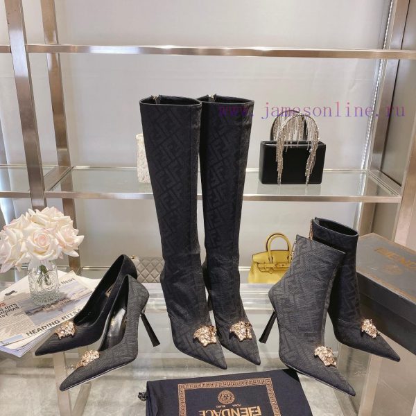 Fendi&Versace Joint CollectionShort boots??? Show style Fendi Dumesa Head&Heel High Heels___1b6ypnoh - Image 9