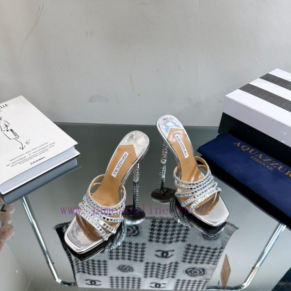2024 Spring/Summer New AQUAZURA Zp Original Mold New Glass Door Diamond Heel Sandals————————pwxtufss - Image 4