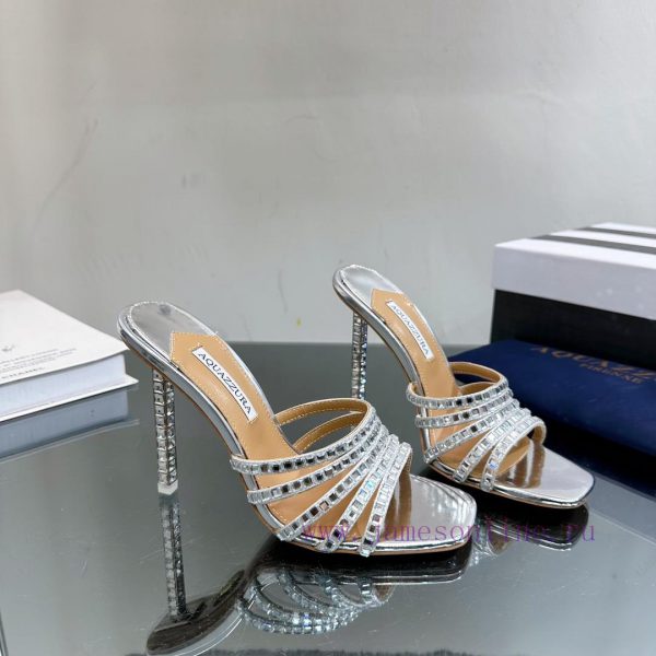 2024 Spring/Summer New AQUAZURA Zp Original Mold New Glass Door Diamond Heel Sandals————————pwxtufss - Image 5