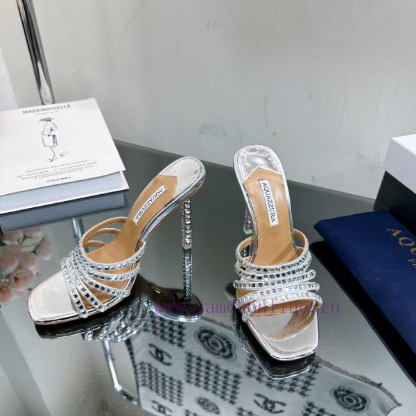 2024 Spring/Summer New AQUAZURA Zp Original Mold New Glass Door Diamond Heel Sandals————————pwxtufss - Image 6
