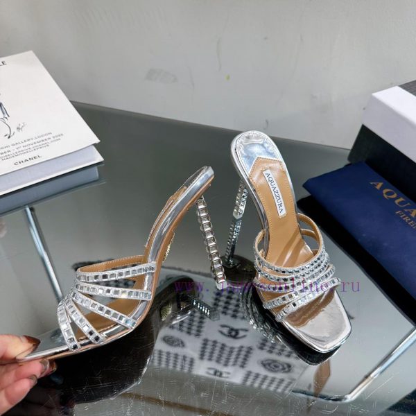 2024 Spring/Summer New AQUAZURA Zp Original Mold New Glass Door Diamond Heel Sandals————————pwxtufss - Image 7
