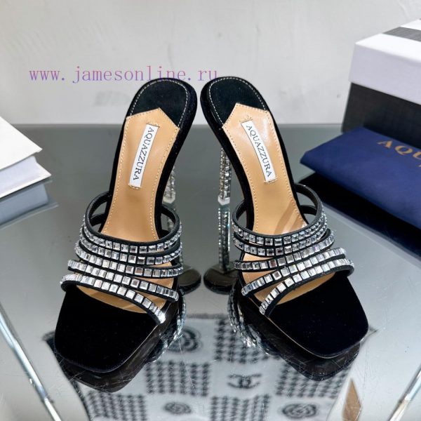 2024 Spring/Summer New AQUAZURA Zp Original Mold New Glass Door Diamond Heel Sandals————————mis6k4xw - Image 3