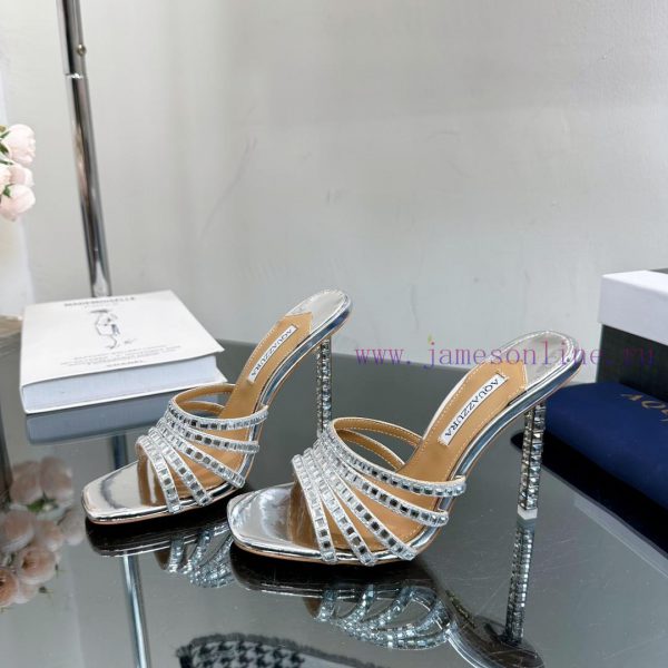 2024 Spring/Summer New AQUAZURA Zp Original Mold New Glass Door Diamond Heel Sandals————————pwxtufss - Image 9