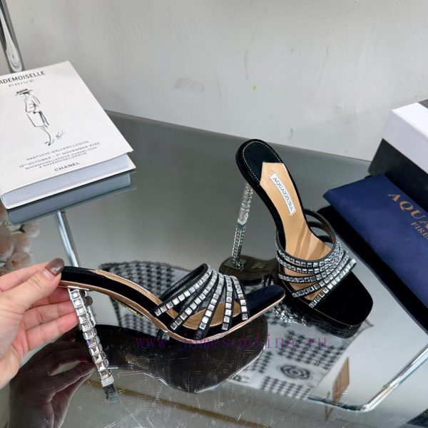 2024 Spring/Summer New AQUAZURA Zp Original Mold New Glass Door Diamond Heel Sandals————————mis6k4xw - Image 6