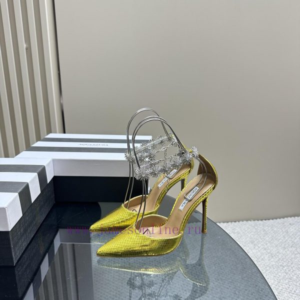 The mostAQUAZURA Big Pineapple Water Diamond Decorative High Heels2023 Spring/Summer Water Dx8w2uinm