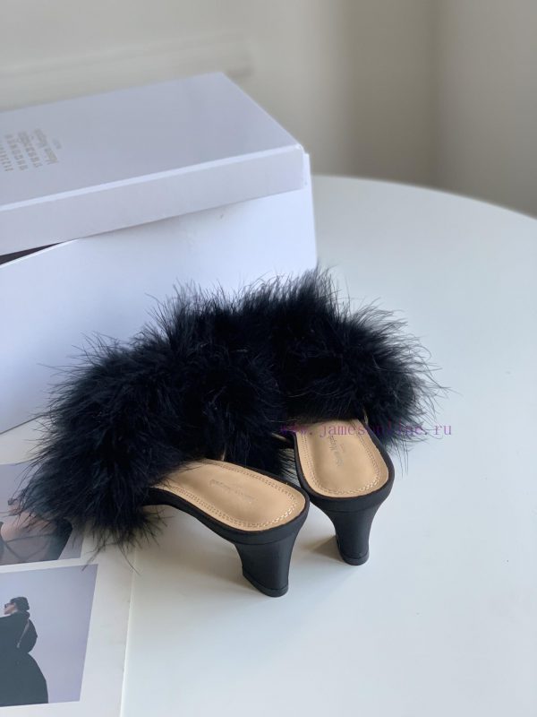 High quality Maison Margiela MM6 new slippersUpper mink fur lining sheepskin heel height 5.5uzgezfyc - Image 4