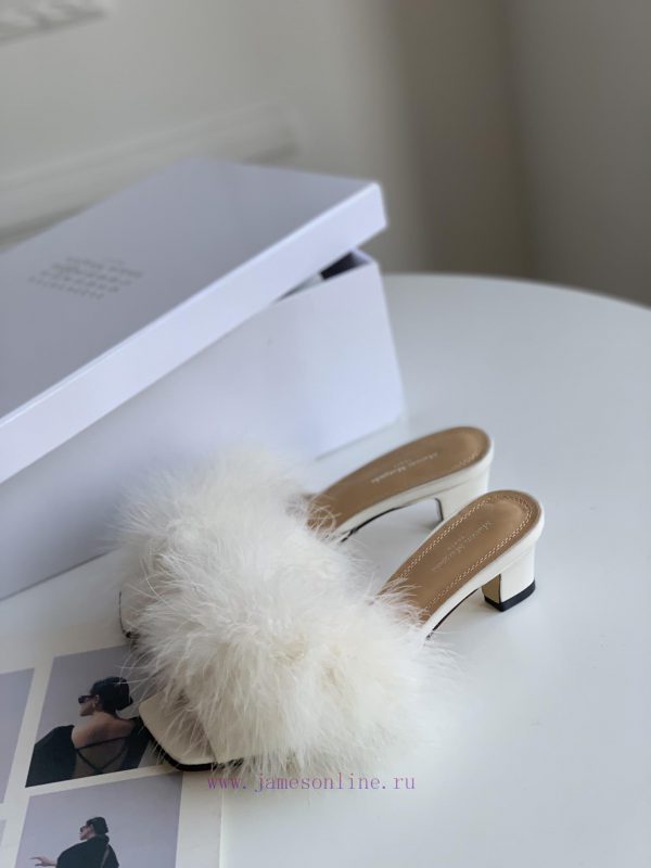 High quality Maison Margiela MM6 new slippersUpper mink fur lining sheepskin heel height 5.543ss1rbq - Image 3